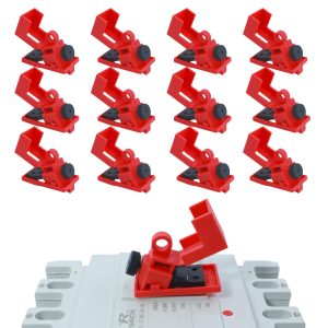 AuRandoo 12 Pack Circuit Breaker Lockout Kit - Single Pole Clamp-On 120/277V Breaker Box Lock & Electrical Panel Lockout Device Lock Out Tag Out OSHA Compliant