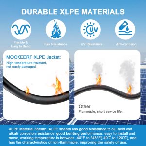 10AWG Solar Extension Panel Cable - 50FT Solar Wire with Waterproof Female and Male Connector and Solar Panel Adaptor Kit Tool PV Wire for RV, Home, Boat, Solar Panels(50feet Red + 50feet Black)