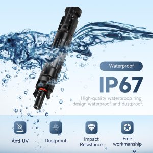 15 Amp Solar Panel Fuse 1000V Solar in-Line Fuses Holder IP67 PV Panel String Fuses with Male and Female Connector，Waterproof Solar Fuse Connector，Solar Surge Protection Device（2-Pack）