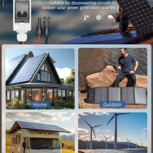 DIHOOL DC Circuit Breaker, Non Polarized, 20 Amp, 2 Pole, 12V - 400V, AC DC Disconnect Switch Box Outdoor, Battery Cutoff Isolator, PV Array MCB