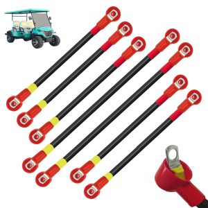 Golf Cart Battery Cables for EZGO TXT 1994-Up, 4 Gauge 7-Piece Pure Copper Wiring Kit with Insulated Terminals for 36V/48V - Heat, Corrosion & Weatherproof Resistant