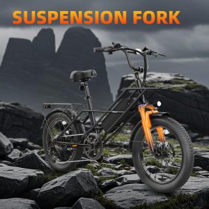 20" Fat Tire Electric Bike for Adults 750W/1500W Peak Motor Ebike 28 MPH E bike 90 Miles Long Range Urban Outdoor Commuter Ebikes with 48V Removable Battery 7 Speed E-bike All-Terrain Electric Bicycle