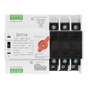 Jotta W2R-2P/3P/4P 100A 220V Mini ATS Automatic Transfer Switch 100 amp Electrical Selector Switches Dual Power Switch (3P 100A 220V)
