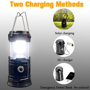 Collapsible Portable LED Camping Lantern XTAUTO Lightweight Waterproof Solar USB Rechargeable LED Flashlight Survival Kits for Indoor Outdoor Home Emergency Light Power Outages Hiking Hurricane 4-Pack