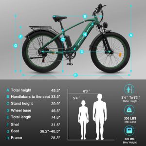 Dakeya Electric Bike for Adults - Peak 1600W Motor 31MPH Ebike, 48V 16AH Removable Battery, 7 Speed Gear E bike with 26"x 4.0 Lockable Fat Tire UL Certified, Commute Electric Bicycles for All Terrain