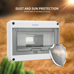 MOLLOM 8 Way Circuit Breaker MCB Distribution Protection Box with DIN Rail, IP65 Waterproof,for Indoor and Outdoor