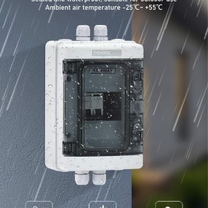 DIHOOL 60 Amp DC Circuit Breaker Box, PV Solar Disconnect Switch with Small Breaker Box