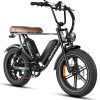 Mukkpet Ninja Moped Ebike,Peak 1500W Motor Electric Bike for Adult,120Miles 32MPH 30AH Removeable Battery Ebike,20"" x4.0 Fat Tires,7-Speed,Dual Suspension, 2 Seater (Standard)
