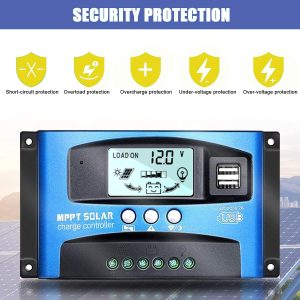 EpRec MPPT 40A 12V/24V Auto Focus Tracking Solar Panel Charge Controller Regulator with Dual USB Port,LCD Display, New Mppt Technical