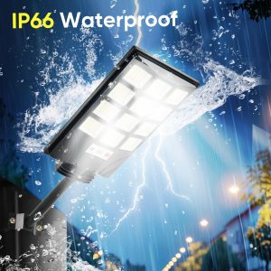 4pcs 600W 30000LM Solar Street Lights Outdoor Waterproof Solar Street Lights for Outside Parking Lot 192 5730LEDs Dusk to Dawn Solar Outdoor Lighting Motion Sensor Light for Garage Remote Control