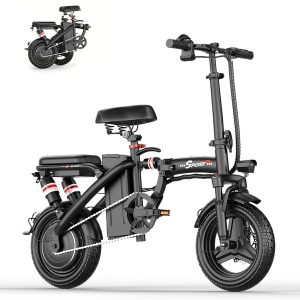 Pikabike Folding Electric Bike for Adults, Powerful 1200W Peak Motor, 20MPH Speed, 45 Miles Max Range, 48V Removable Battery, 14" Electric Bicycle for Commuting, Daily Riding, Lightweight & Portable