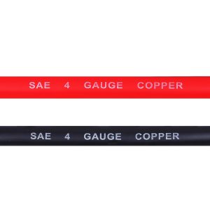 Cartman 4AWG 18-Inch Battery Inverter Cables Set, 4Gauge x 18" (1 Positive & 1 Negtive) for Car, Truck, RV, Solar