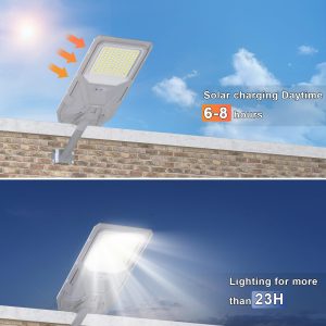 JAYNLT X-8500W Solar Street Lights,6500K Commercial Parking Lot Light Dusk to Dawn Dusk to Dawn,IP68 Waterproof Flood Security Street Lights Motion Sensor for Yard,Street