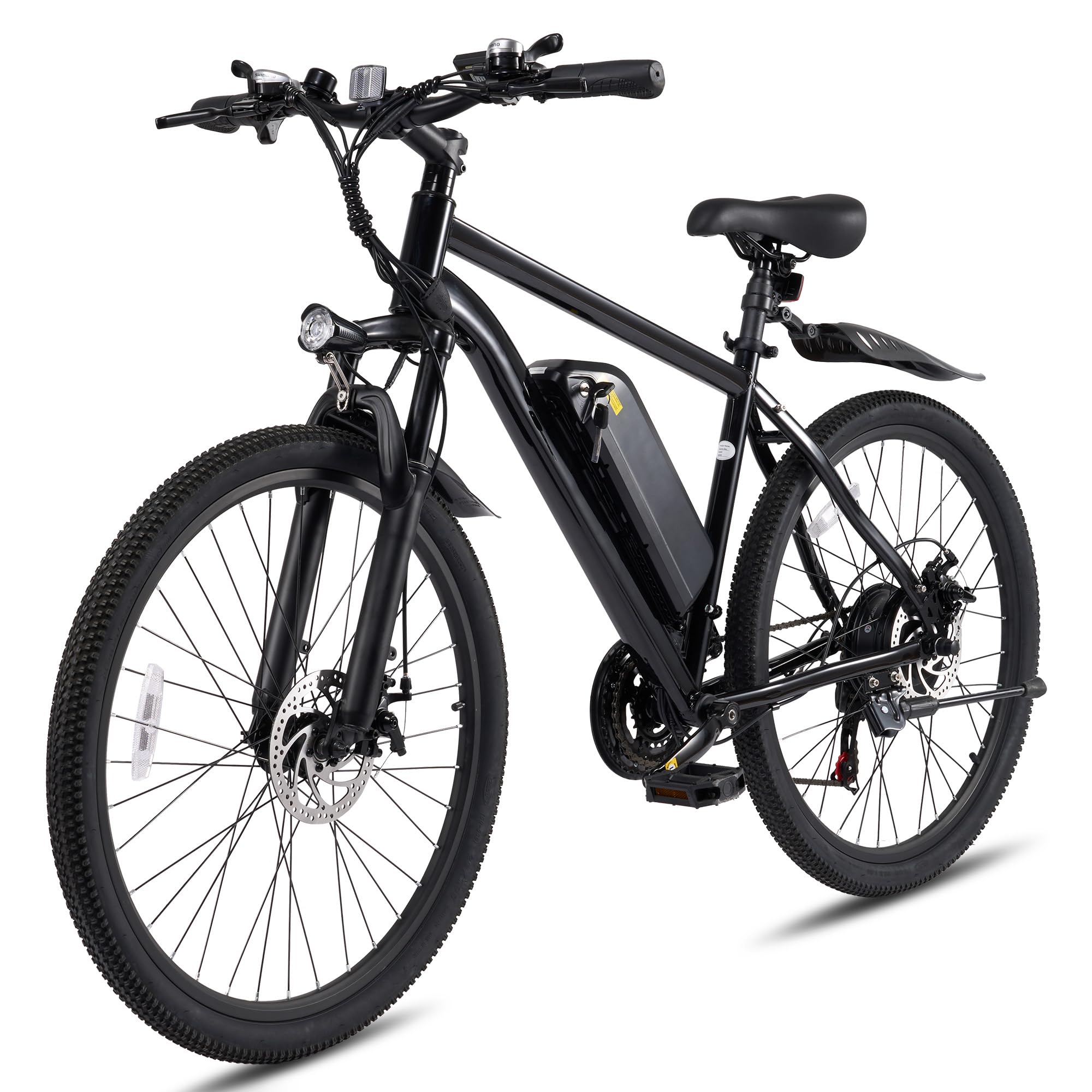 Electric Mountain Bike 26" for Adults, 350W Commuter Electric Bikes 48V 20mph with Front Suspension Fork and Dual Disk Brakes for Mountain Beach Snow