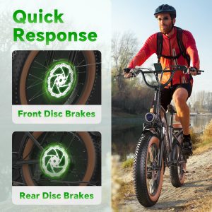 2 Seater Electric Bike, 1300W Peak (750W) Motor Ebike, 48V 20AH Removable Battery, 20"x 4.0" Fat Tire Electric Bike, Commuter Electric Bicycle for Adults, Ctity Couple Ebike,Black