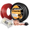 1/0 Gauge Battery Cable Wire Copper Clad Aluminum CCA Amp Wiring Kit 40FT Black/Red for Automotive Power Ground,Car Audio Speaker,Inverter Truck with 250A ANL Fuse Holder Lug Terminal Heat Shrink Tube