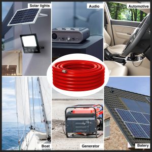 AWELTEC 8 Gauge Wire, 25 Feet Red Power Ground Wire Cable, Primary Automotive Wire, Copper Clad Aluminum Wire for Battery Cable, Car Audio, Amp Wiring, Generator, Automotive, RV