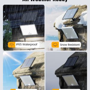 SUPERDANNY Solar Outside Lights with 113 Bright LEDs 7000K, Motion Sensor Outdoor Flood Lights Dusk to Dawn with 16ft Cable IP65 Waterproof, Security Light for Garden Barn Porch 2 Pack