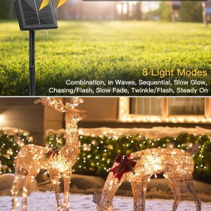 Solar String Lights Outdoor Waterproof, 4 Packs Total 132 Ft 400 LED Solar Fairy Lights with 8 Modes, Twinkle Solar Powered Outdoor Lights for Patio Yard Trees Wedding Christmas, Warm White
