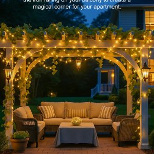 Solar String Lights Outdoor Waterproof, 4 Packs Total 132 Ft 400 LED Solar Fairy Lights with 8 Modes, Twinkle Solar Powered Outdoor Lights for Patio Yard Trees Wedding Christmas, Warm White