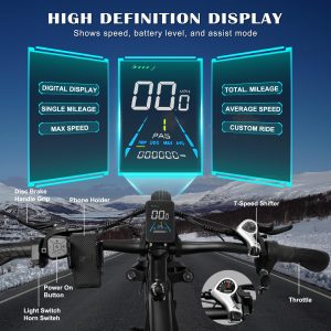 Dakeya Electric Bike for Adults - Peak 1600W Motor 31MPH Ebike, 48V 16AH Removable Battery, 7 Speed Gear E bike with 26"x 4.0 Lockable Fat Tire UL Certified, Commute Electric Bicycles for All Terrain