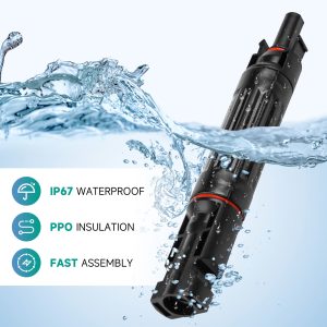 IGOYE 20A Solar Fuse IP67 Waterproof Solar Fuse Connector 2 PCS Solar Fuse Holder Inline with Male and Female Connector for Solar Pannel (Pack of 2)