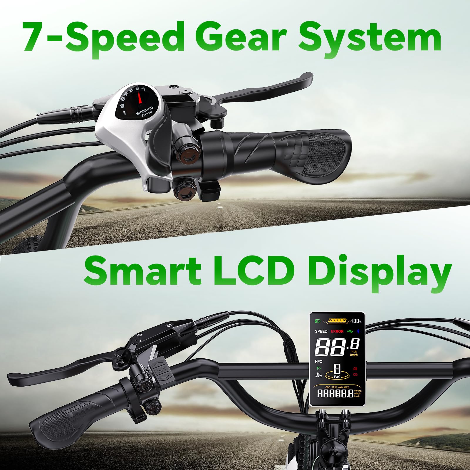 2 Seater Electric Bike, 1300W Peak (750W) Motor Ebike, 48V 20AH Removable Battery, 20"x 4.0" Fat Tire Electric Bike, Commuter Electric Bicycle for Adults, Ctity Couple Ebike,Black - Image 2