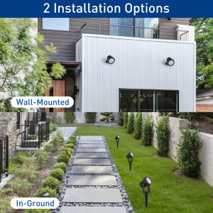 T-SUNUS Halloween Solar Landscape Spotlights, Garden Spot Light IP65 Waterproof 9.8ft Cable, 2000mAh Separated Panel, Auto On/Off for Christmas Tree Flag Driveway Pathway Pool Area Warm White 3000K