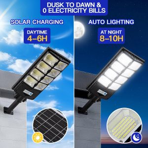 Yointhit Waterproof Solar Lights Outdoor for Patio & Yard, Dusk to Dawn Motion Sensor Security Lighting, High Brightness Solar-Powered Garden Pathway Lamps