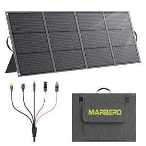 MARBERO 200W Portable Solar Panel for Power Station & DC Devices 200 Watt Foldable Solar Charger >23% High Efficiency IP68 Waterproof Compatible with Solar Generator for Camping RV Outdoor Cloudy