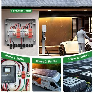 CNLonQcom 2P 40KA Voltage Surge Protector DC 1000V Solar PV Lightning Arrester Device for Rv, Home Lightning Protection System 35mm DIN Rail Mount (2pcs)