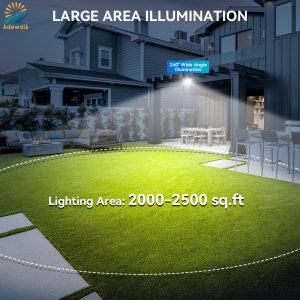 Adewalk Outdoor Solar Lights with 150 Large LEDs Beads 7000K, Motion Sensor Solar Flood Lights Dusk to Dawn Lighting with 16ft Cable IP65 Waterproof, Outside Security Flood Light for Yard Porch Barn