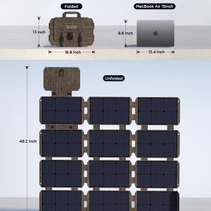 200W Portable Solar Panel, IP68 Waterproof Foldable Compact Solar Charger for Portable Power Station, Solar Panel for Camping RV Travel Outdoor Adventures