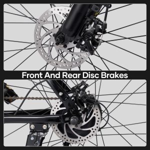 Electric Mountain Bike 26" for Adults, 350W Commuter Electric Bikes 48V 20mph with Front Suspension Fork and Dual Disk Brakes for Mountain Beach Snow