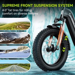 SISIGAD Folding Electric Bike for Adults - 1500W | 28MPH | 500Wh/48V | 60 Miles Electric Bike - 20" Fat Tire Dirt Ebike, 7-Speed Shock Absorber for Men Women Commuter, with Cargo Rack UL2849 Tested