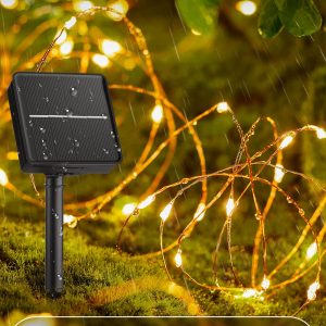 Solar String Lights Outdoor Waterproof, 4 Packs Total 132 Ft 400 LED Solar Fairy Lights with 8 Modes, Twinkle Solar Powered Outdoor Lights for Patio Yard Trees Wedding Christmas, Warm White