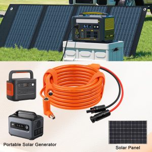 MOOKEERF Solar to DC 8mm Charge Extension Cable 30FT,12AWG+14AWG Solar Cable with Solar Panel Connector to DC7909/8020 Compatible with Anker,GZ Yeti,BLUETT,Jackery Portable Power Station