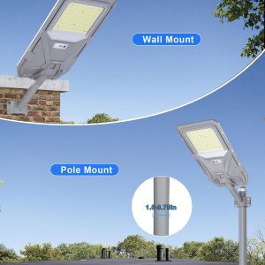 JAYNLT X-8500W Solar Street Lights,6500K Commercial Parking Lot Light Dusk to Dawn Dusk to Dawn,IP68 Waterproof Flood Security Street Lights Motion Sensor for Yard,Street
