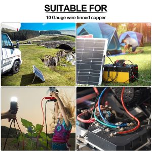 iGreely 10 Gauge Wire Tinned Copper Tray Cable - Connect Charge Controller and Battery for Solar Panel MPPT RV Automotive Marine Boat 10FT 10AWG