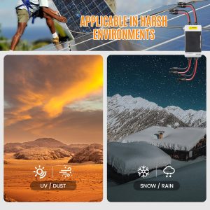 Pjerjzn Solar Panels Disconnect Switch 50A 1000VDC PV Shut Off Switch 2 String Circuit Breaker Box IP66 Waterproof UV-Proof