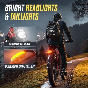 PUJH 5000W Dual Motors Adults Electric Bike, 60V 20Ah 26" Fat Tire Fast Ebike, Max 45 mph up to 100 Miles Full Suspension Hydraulic Disc Brake Class 3 Ebike Off Road Mountain Hunting for Men (Red)