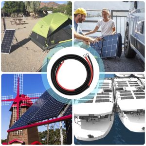 Geosiry 8 Gauge Battery Cable, 8 AWG Battery Cable Connect Battery and Charge Controller for Solar Panel Automotive RV Motorcycle Marine (8AWG 8FT)