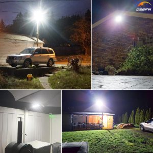 Deepn Solar Lights Outdoor 8000W, Solar Street Lights Outdoor IP67 Waterproof, 480 LED Security Flood Light 7000K Street Light 300000LM with Motion Sensor & Dusk to Dawn for Pathway, Yard 2 Pack