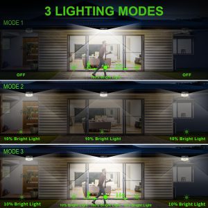 Aootek New Solar Motion Sensor Lights 120 LEDs with Lights Reflector,270° Wide Angle, IP65 Waterproof, Step Lights for Front Door, Yard, Garage, Deck (Front Button 4-Pack)