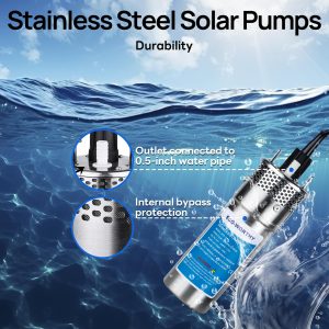 ECO-WORTHY 12V DC Submersible Deep Well Pump, MAX Flow 3.2GPM, Max Head 230ft, Water Pump Powered by Solar or Battery for Well, Livestock Drinking or Tank Filling…