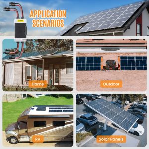 Pjerjzn Solar Panels Disconnect Switch 40A 400VDC PV Shut Off Switch Outdoor 2 String Circuit Breaker Box IP66 Waterproof UV-Proof