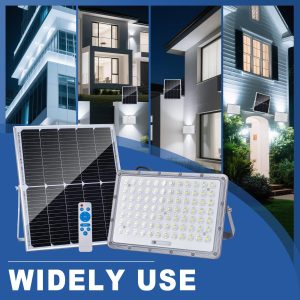 300W LED Solar Flood Lights, 15000mah 8000K Street Flood Light Outdoor IP66 Waterproof with Remote Control Security Lighting for Parking Lot, Yard, Garden, Swimming Pool, Pathway