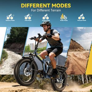 Kebiko 1000W Folding Electric Bike,48V 20AH Removable Battery E Bike,30+MPH,80 Miles Max Range Electric Bike for Adults,20" Fat Tire Foldable ebike,Adult Electric Bicycle for Commute Beach Snow