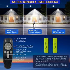 Yointhit Waterproof Solar Lights Outdoor for Patio & Yard, Dusk to Dawn Motion Sensor Security Lighting, High Brightness Solar-Powered Garden Pathway Lamps