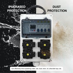 Electrical Outlet Box, 60A Electricity Meter Breaker Electrical Box, with IP44 NEMA 5-20 Power Outlet Box, Dustproof and Splash Proof Electrical Box, for Workshops, Workbenches, Construction Sites